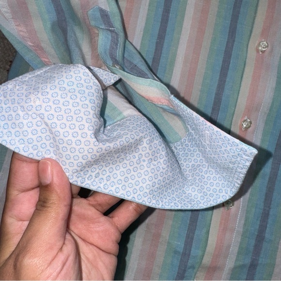 Tommy Bahama Men's linen Sunset Pier Stripe Shirt, Blue Crush large - Picture 7 of 13